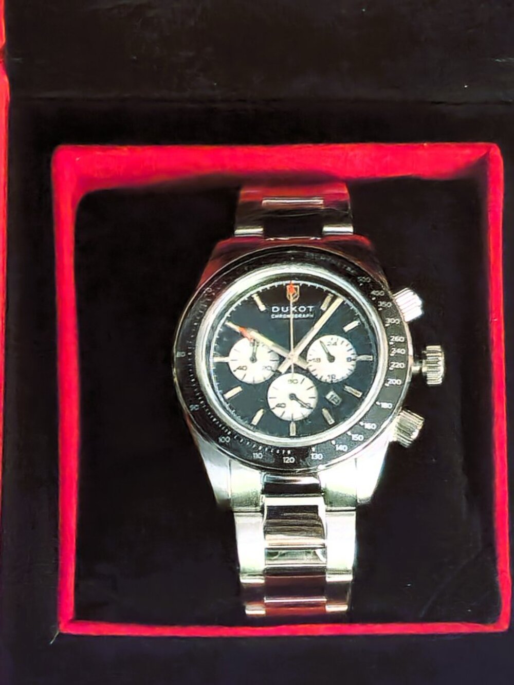 Duxot Vitesse Dual Time Chronograph Charcoal Black DX-2072-11